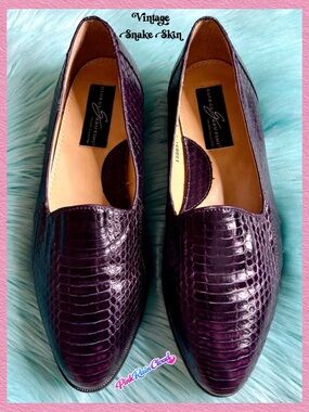 Giorgio Brutini Snake Skin Purple Vintage Loafers Men’s Size 11 Dress Shoes
